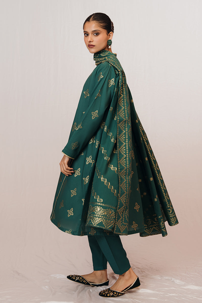 MEADOW GREEN-3 PIECE JACQUARD SUIT