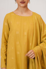 MUSTARD SPECK-3 PIECE JACQUARD SUIT