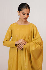 MUSTARD SPECK-3 PIECE JACQUARD SUIT