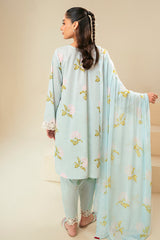 DIM GRAY-3 PIECE LAWN SUIT