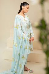 DIM GRAY-3 PIECE LAWN SUIT