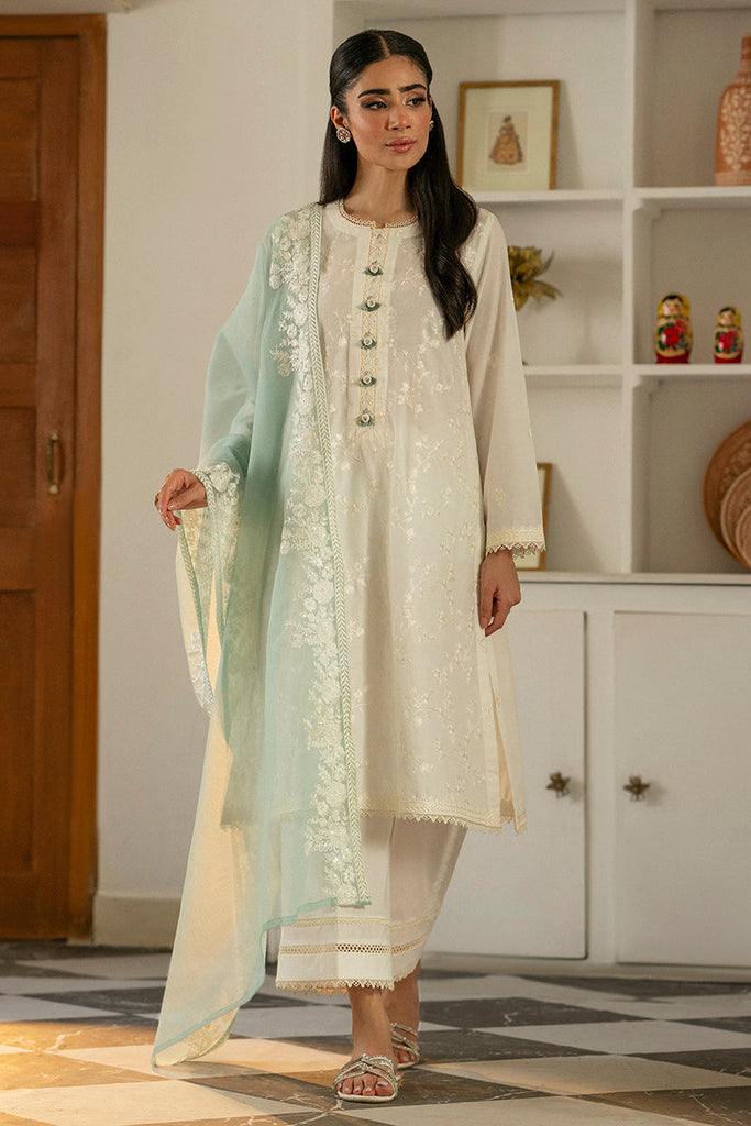 IVORY ORCHID-3PC EMBROIDERED SUIT