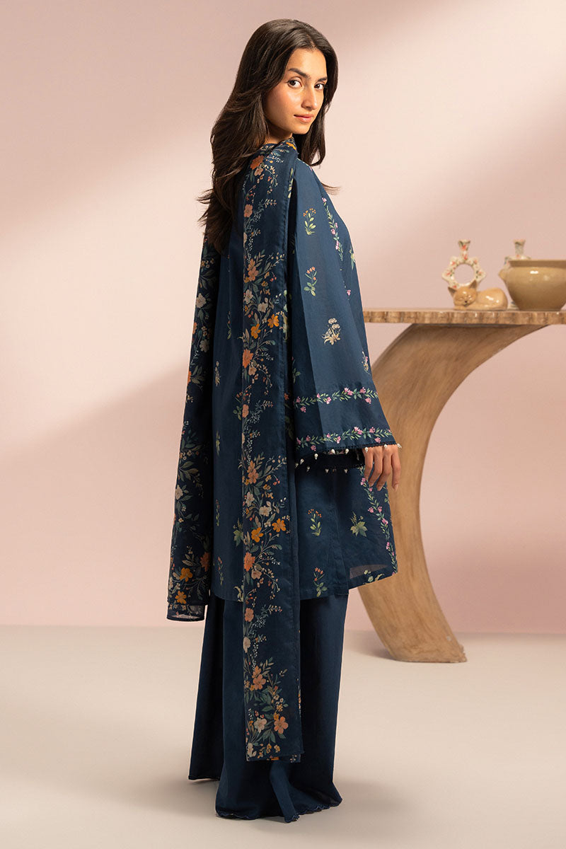 MIDNIGHT BLOSSOM-3PC PRINTED LAWN SUIT