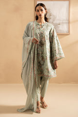 DEWY MEADOW- 3PC EMBROIDERED LAWN SUIT