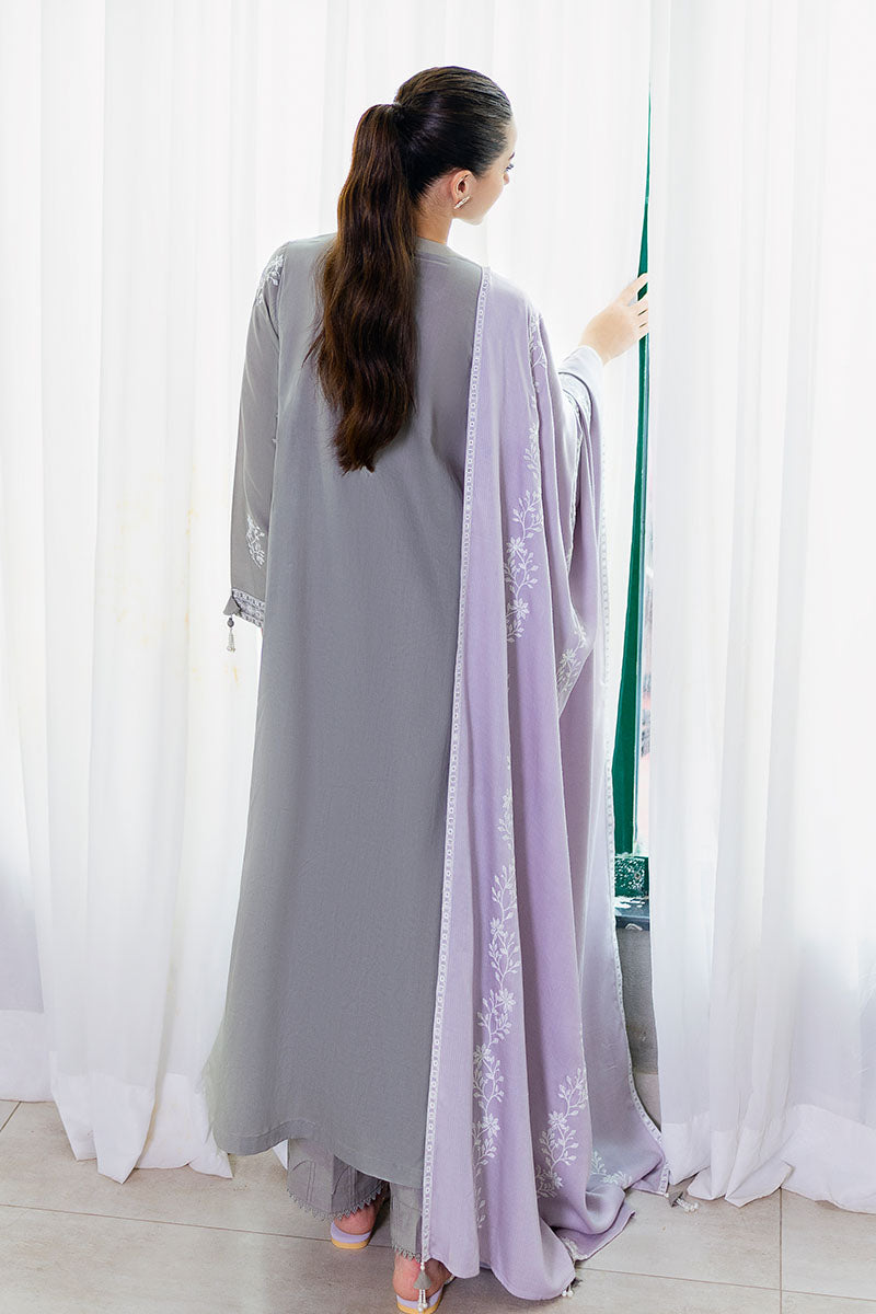 ETHEREAL VEIL-3PC SATIN EMBROIDERED SUIT