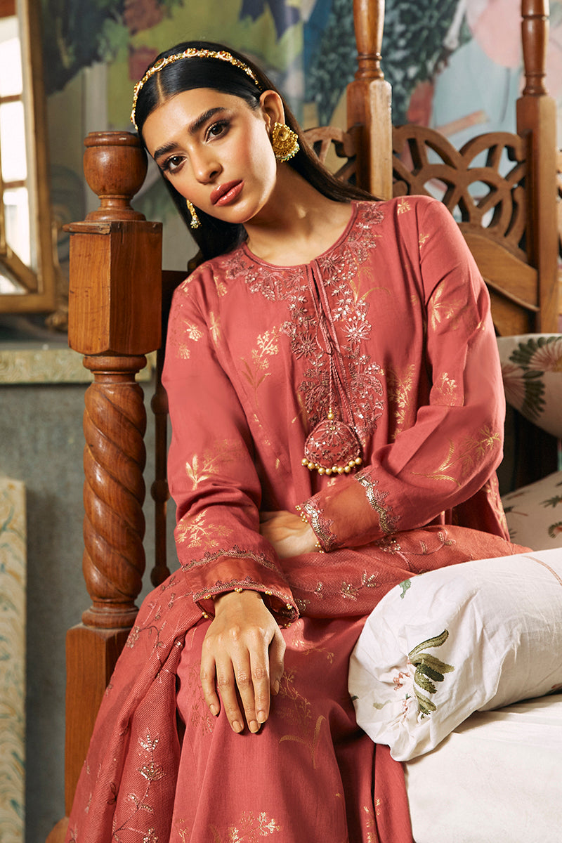 SANGEETA-2 PIECE JACQUARD EMBROIDERED SUIT
