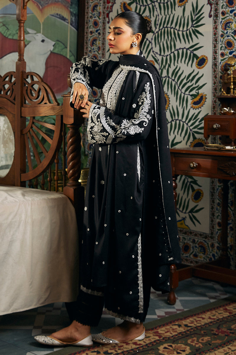 BLACK DEW-2 PIECE MARINA EMBROIDERED SUIT
