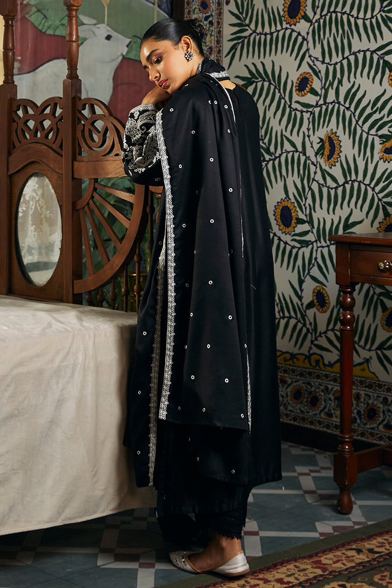 BLACK DEW-2 PIECE MARINA EMBROIDERED SUIT