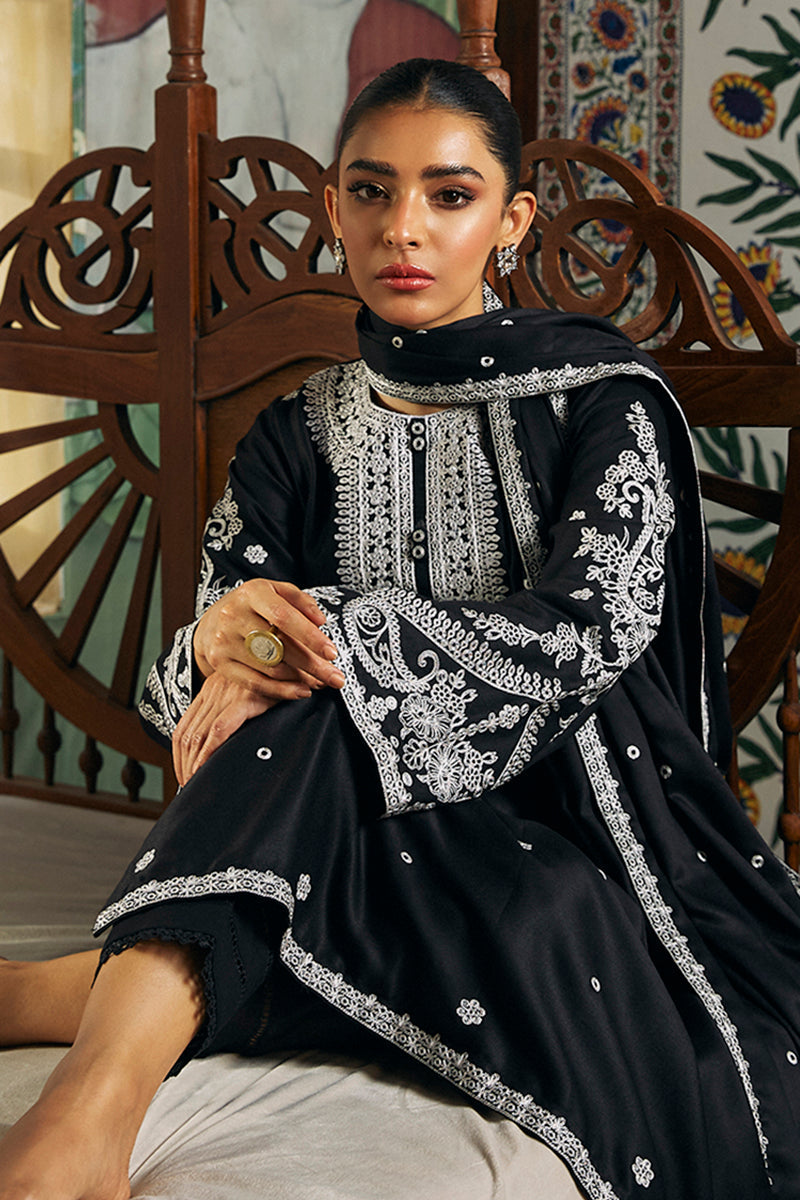 BLACK DEW-2 PIECE MARINA EMBROIDERED SUIT