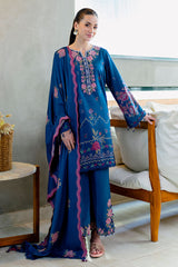 INK BLOOM-3PC SATIN PRINTED SUIT
