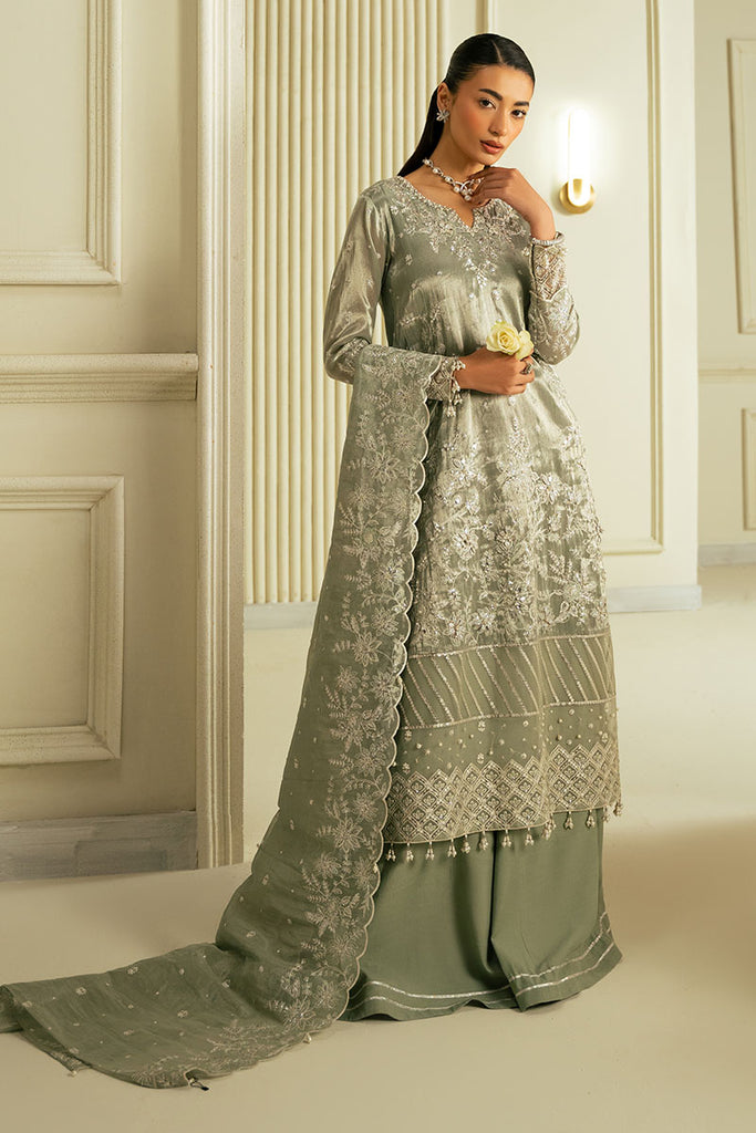 MUTED MIRAGE-3PC TISSUE EMBROIDERED PRET