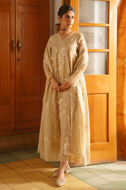 GOLDEN AURA-4 PIECE EMBROIDERED SILK SUIT