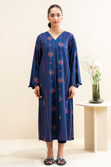 MYSTIC BLUE-2 PC PRINTED LINEN SUIT