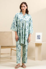 MINT FROST-2 PC PRNTED LINEN SUIT