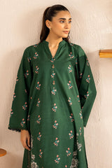 JEWEL GREEN PRINTED KHADDAR SHIRT