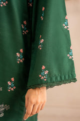 JEWEL GREEN PRINTED KHADDAR SHIRT