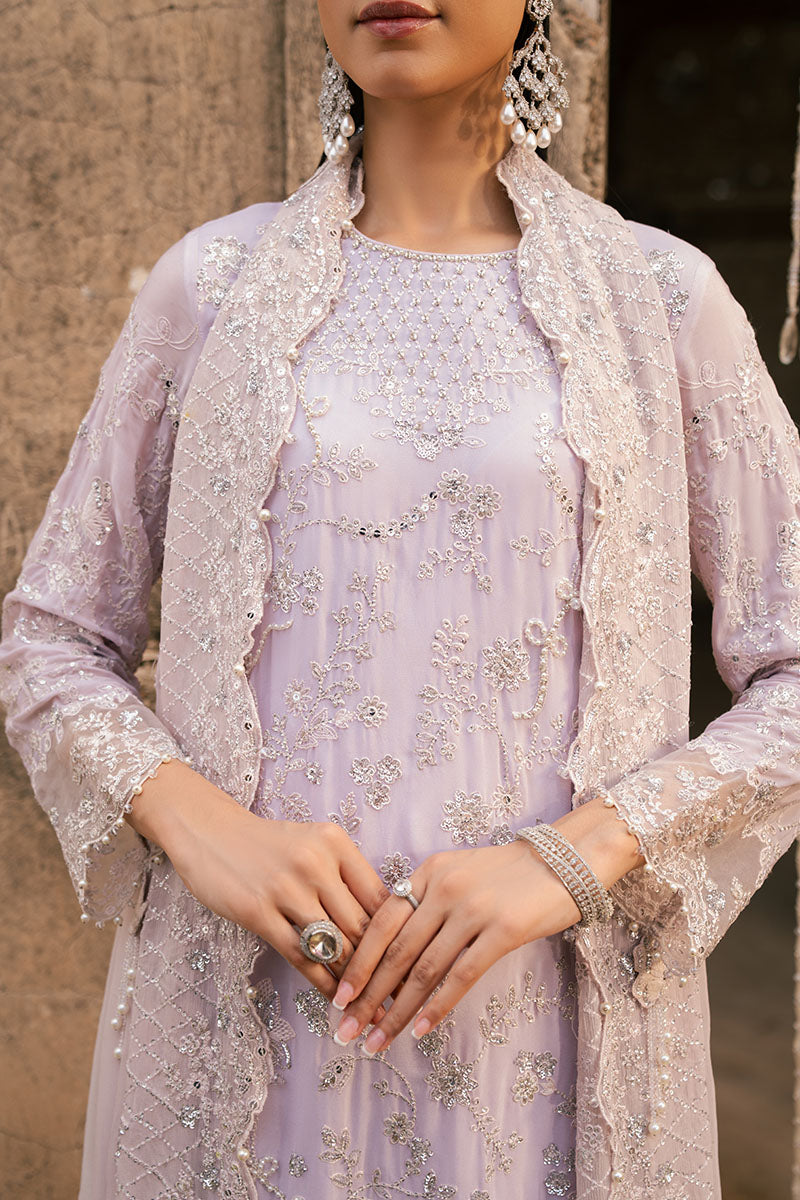 LAVENDER GLAM-3PC CHIFFON EMBROIDERED PRET