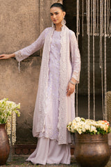 LAVENDER GLAM-3PC CHIFFON EMBROIDERED PRET