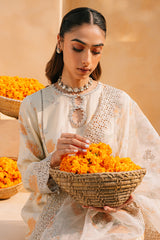 LIME HAZE-2 PIECE SILK EMBROIDERED SUIT