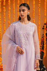 LILAC WHISPER-2 PIECE ORGANZA EMBROIDERED SUIT