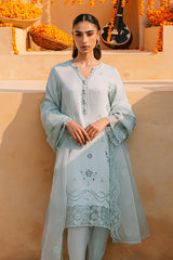 CLOUD BURST-3 PIECE SILK EMBROIDERED SUIT