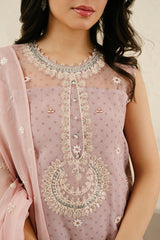 CRADLE PINK-4PC ORGANZA EMBROIDERED SUIT