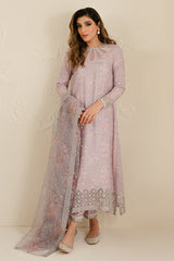 LILAC BLOOM-3PC SILK EMBROIDERED SUIT