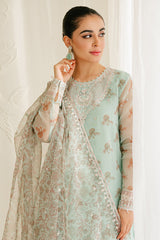 PRISTINE MINT-4PC ORGANZA EMBROIDERED SUIT