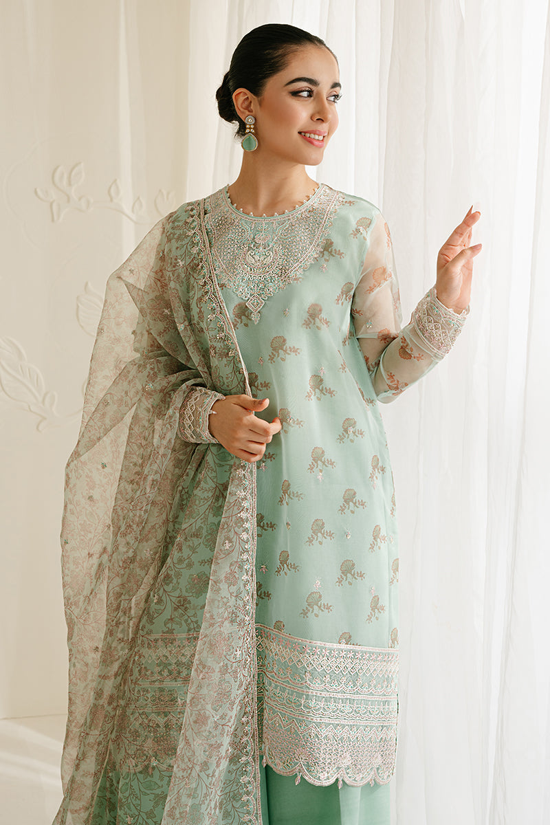 PRISTINE MINT-4PC ORGANZA EMBROIDERED SUIT