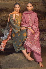 ELINOR BLAZE-3PC SATIN EMBROIDERED SUIT