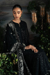 ONYX ZEST-4PC CHIFFON EMBROIDERED SUIT