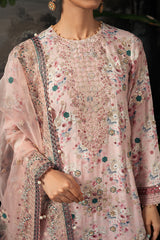 PINK CARNATION-3PC SILK  EMBROIDERED SUIT