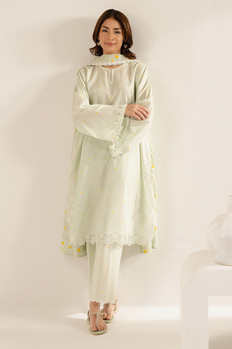 PASTEL FLORET-3PC (SHIRT, TROUSER & DUPATTA)