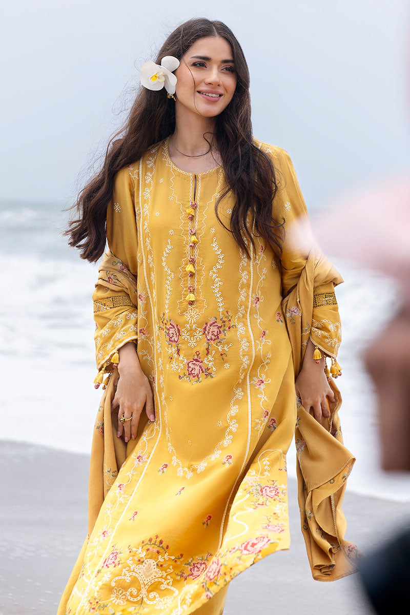 ROSETTE BLISS-3PC SATIN EMBROIDERED SUIT