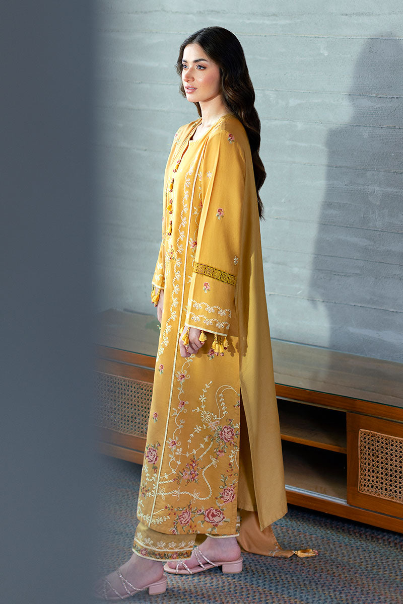 ROSETTE BLISS-3PC SATIN EMBROIDERED SUIT