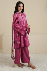 MYSTIC ROSE-3PC PRINTED LAWN SUIT