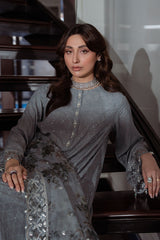 DUSKY SMOKE-3PC SILK EMBROIDERED PRET