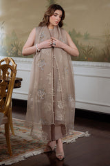 SILVER MINK-4PC ORGANZA EMBROIDERED PRET