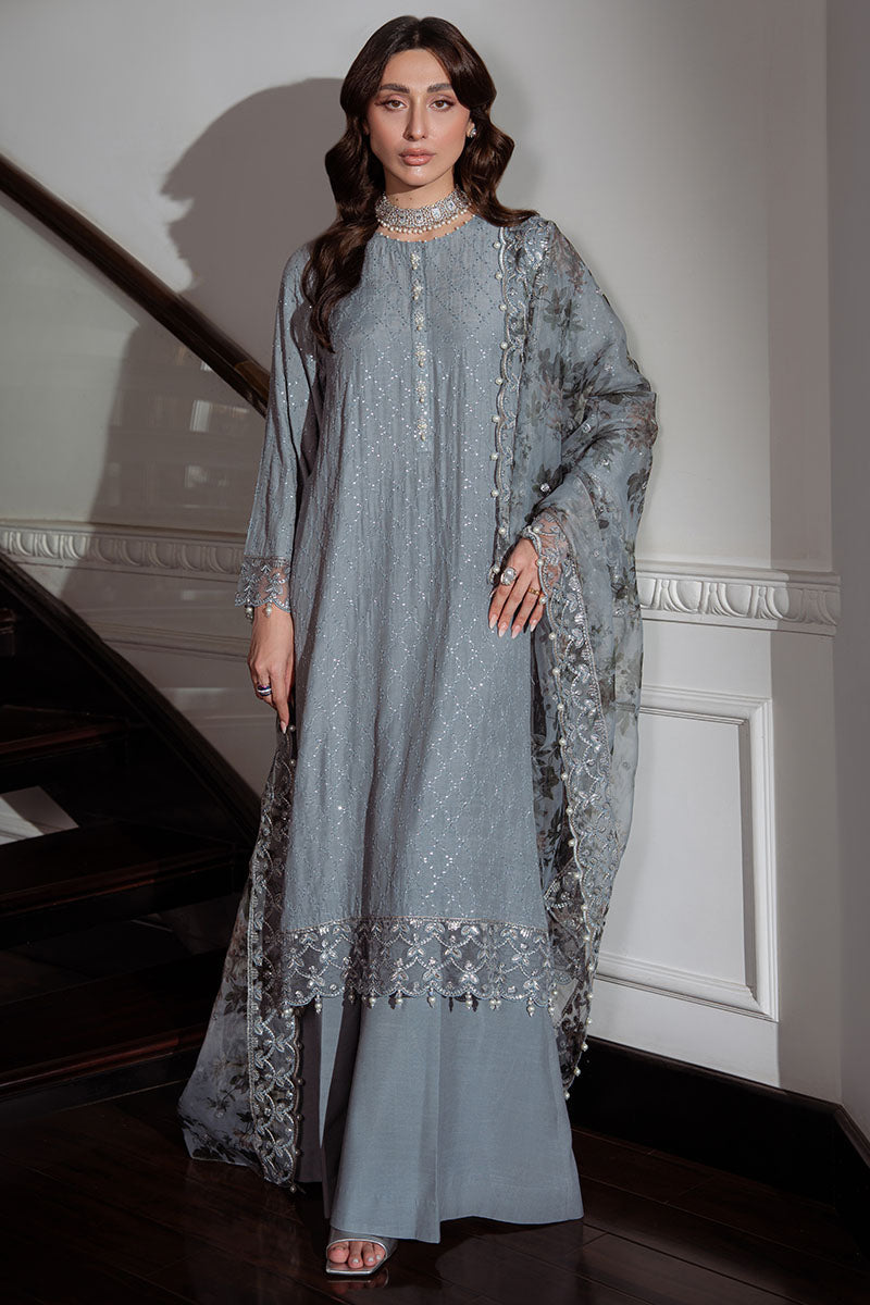 DUSKY SMOKE-3PC SILK EMBROIDERED PRET