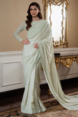 SOFT MELLOW-4PC CHIFFON EMBROIDERED SUIT
