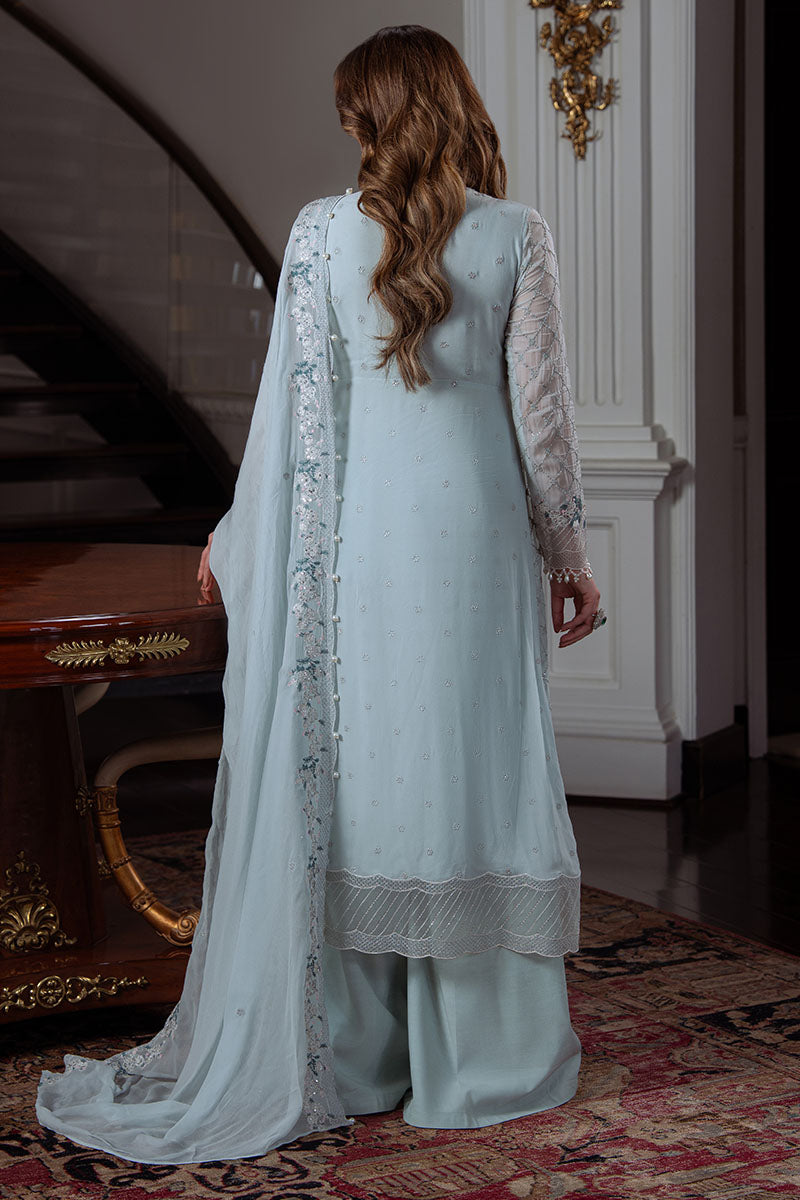 AQUA ICE-4PC CHIFFON EMBROIDERED SUIT
