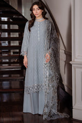 DUSKY SMOKE-3PC SILK EMBROIDERED PRET