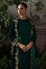 SAGE GREEN-4PC ORGANZA EMBROIDERED SUIT
