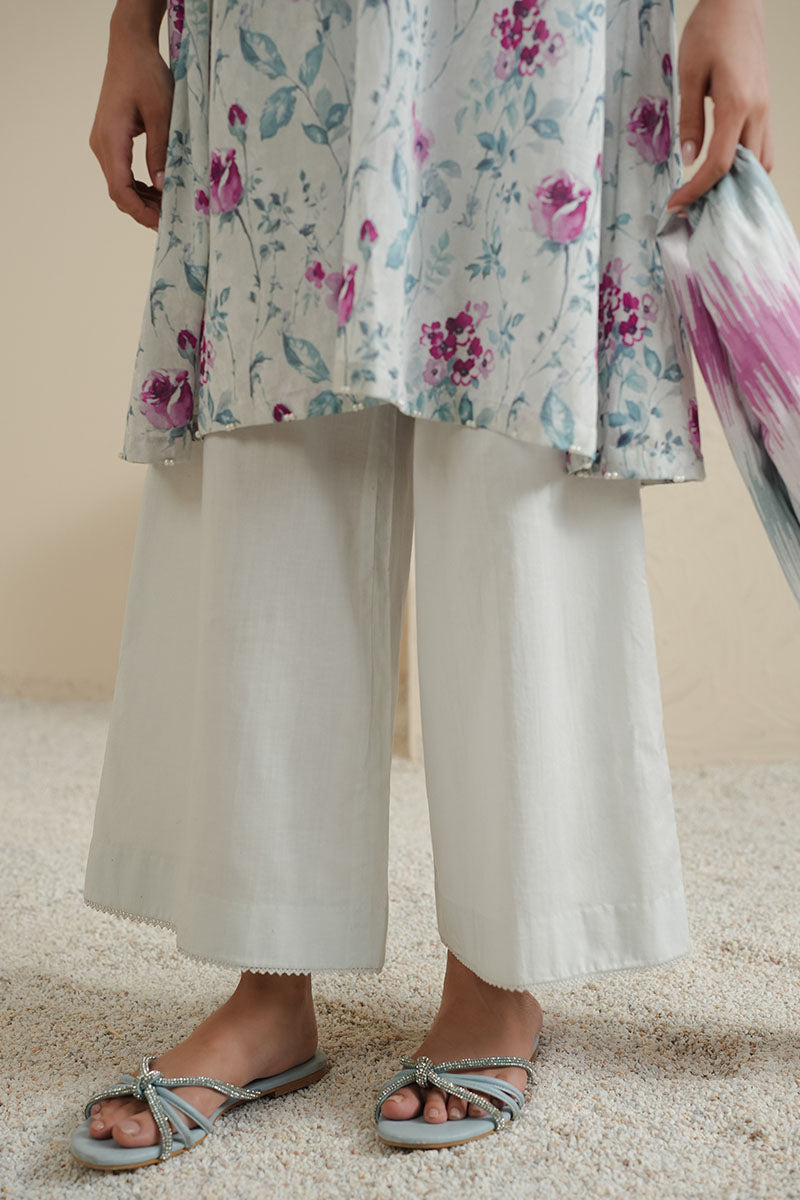 SEAFOAM SERENITY-3PC PRINTED LAWN SUIT