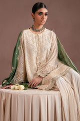 GARDEN IVORY- 4PC CHIFFON EMBROIDERED SUIT