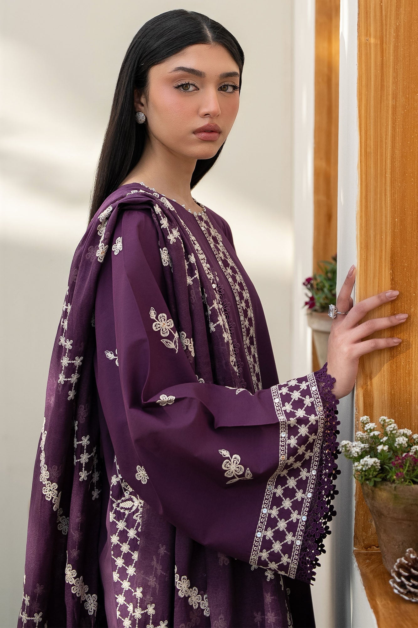 CHIVE BLOSSOM-3PC EMBROIDERED LAWN SUIT