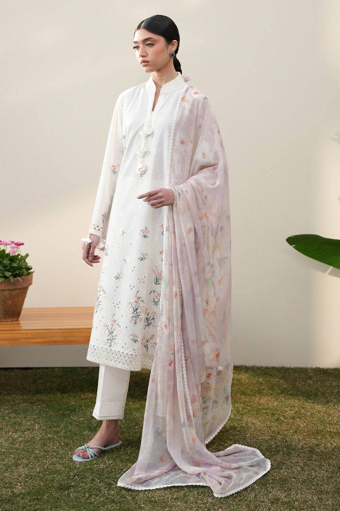 PRISTINE IVORY-3PC EMBROIDERED LAWN SUIT