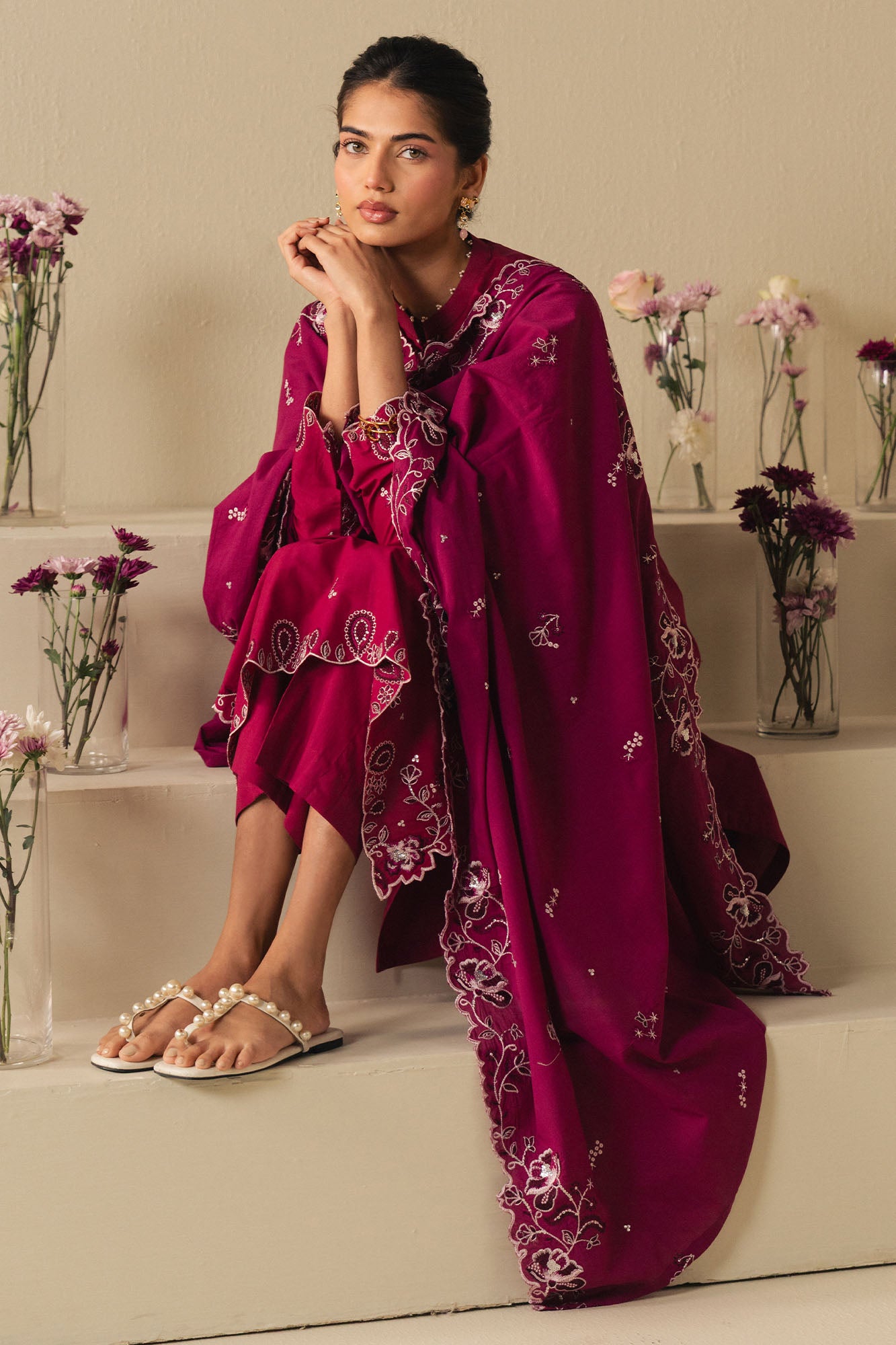 CHERRIES JUBILEE-2PC (SHIRT & DUPATTA)