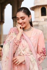 DUSKY ROSE-3PC EMBROIDERED LAWN SUIT