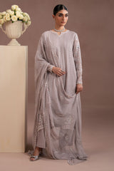 LAVENDER GLOW- 4PC CHIFFON EMBROIDERED SUIT